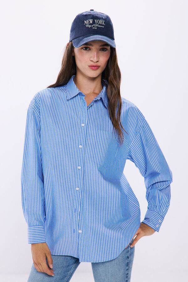 Springfield Camisa oversized algodón azul indigo