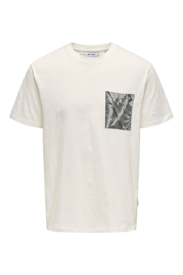 Only & Sons Camiseta manga corta bolsillo blanco