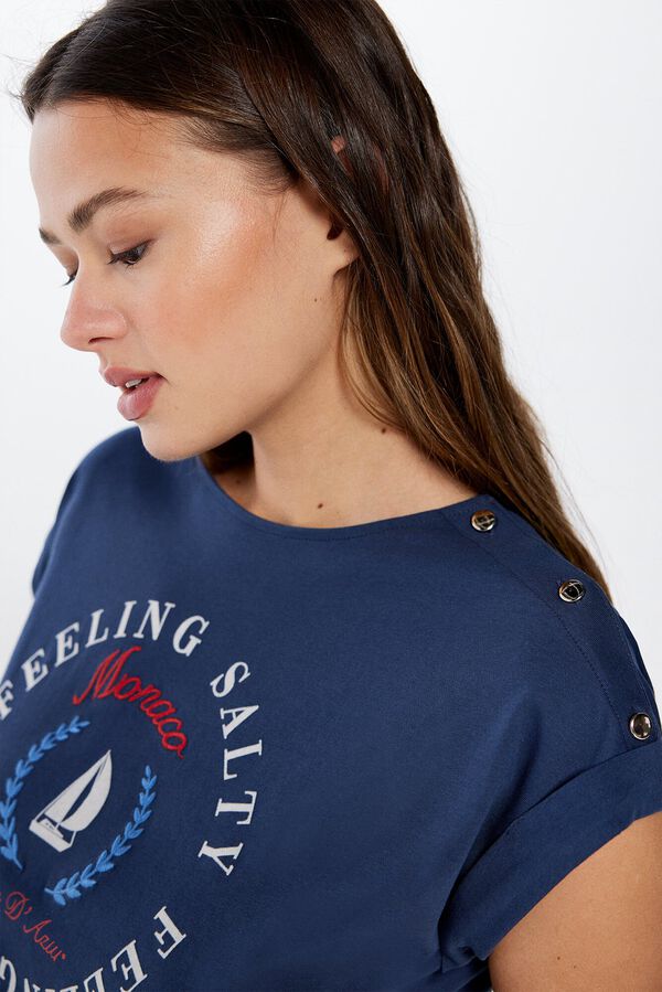 Springfield Majica s mornarskim grafičkim printom plava