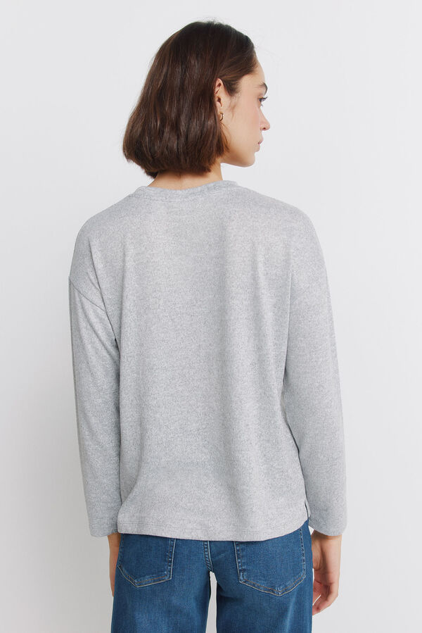 Springfield Front studded T-shirt grey