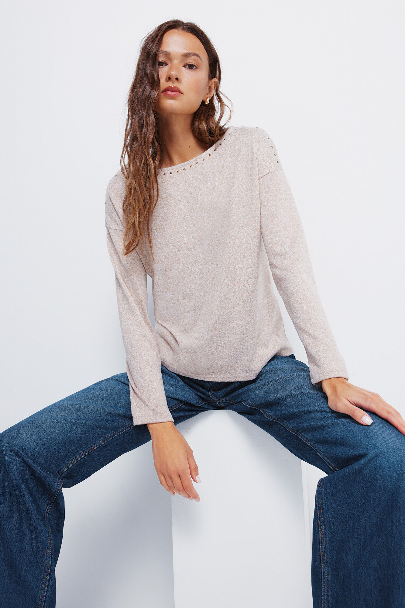 Springfield Studded boat neck T-shirt