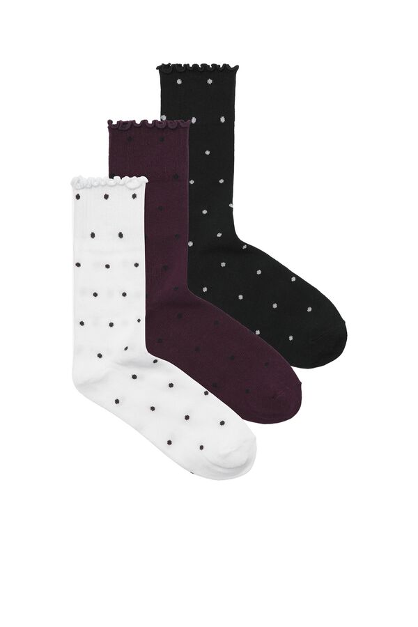 Jack & Jones Girl Polka-dot 3-pack socks white