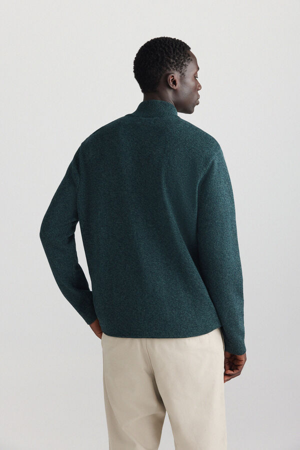 Springfield Plain funnel neck jumper green