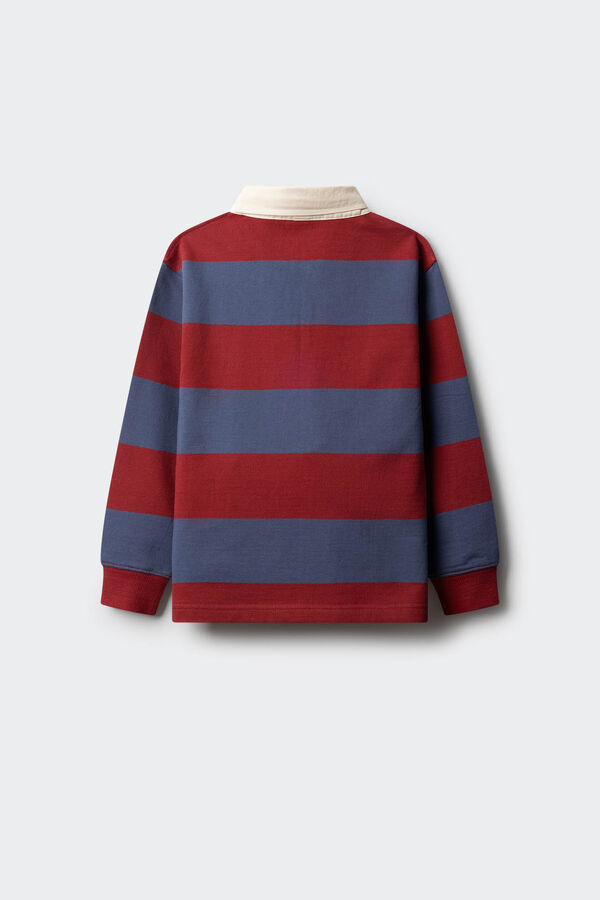 Springfield Kids Prugasta ragbi majica polo za dečake Crvena