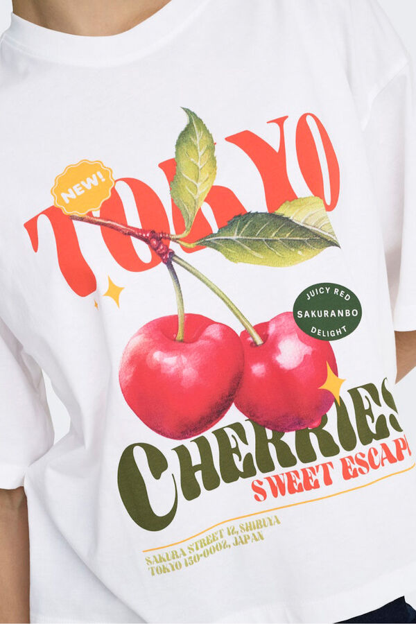 Only Camiseta dibujo frontal blanco