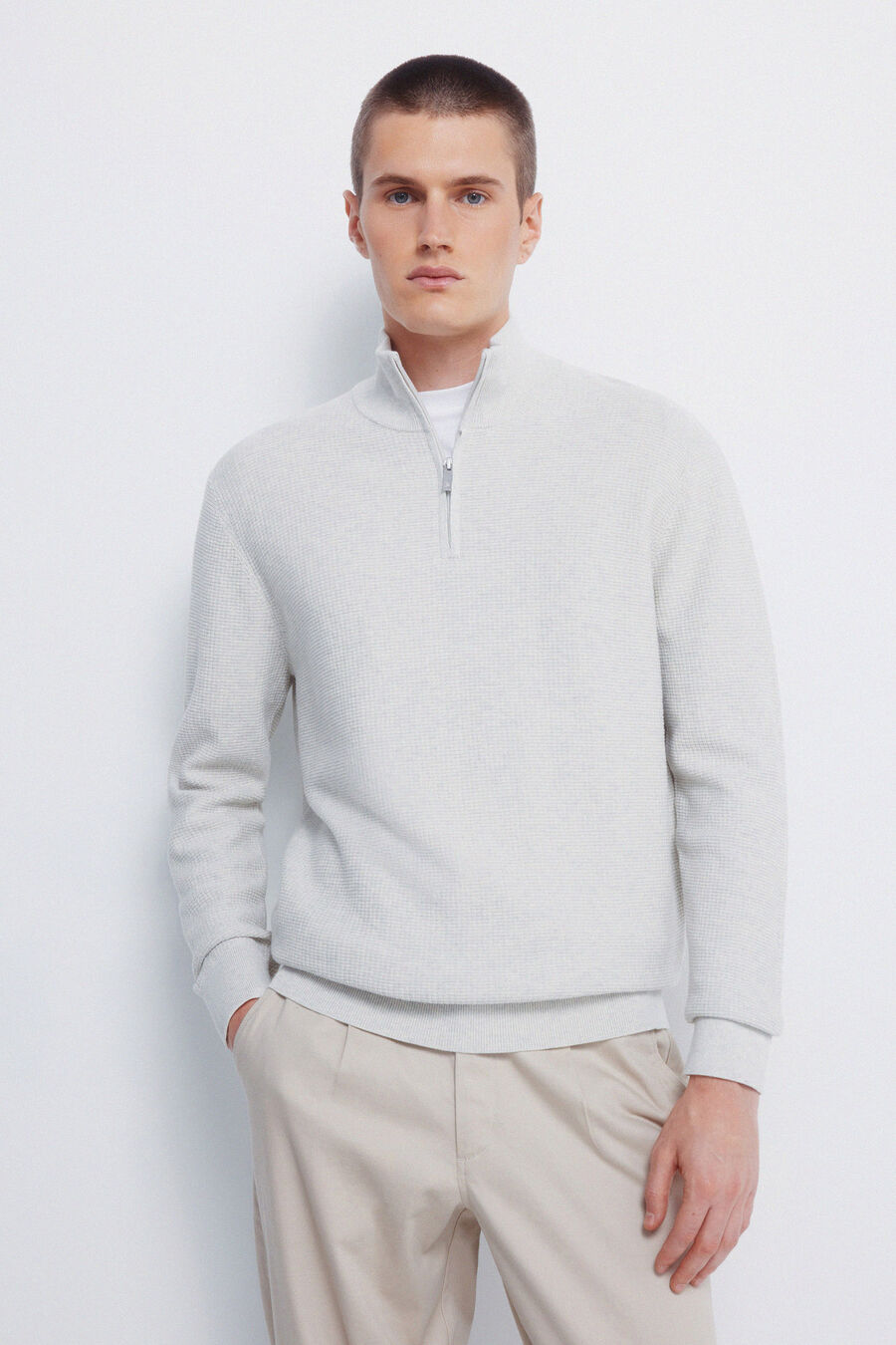 Jersey cremallera liso