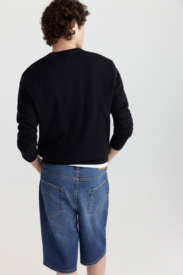 Springfield Basic round neck jumper blue