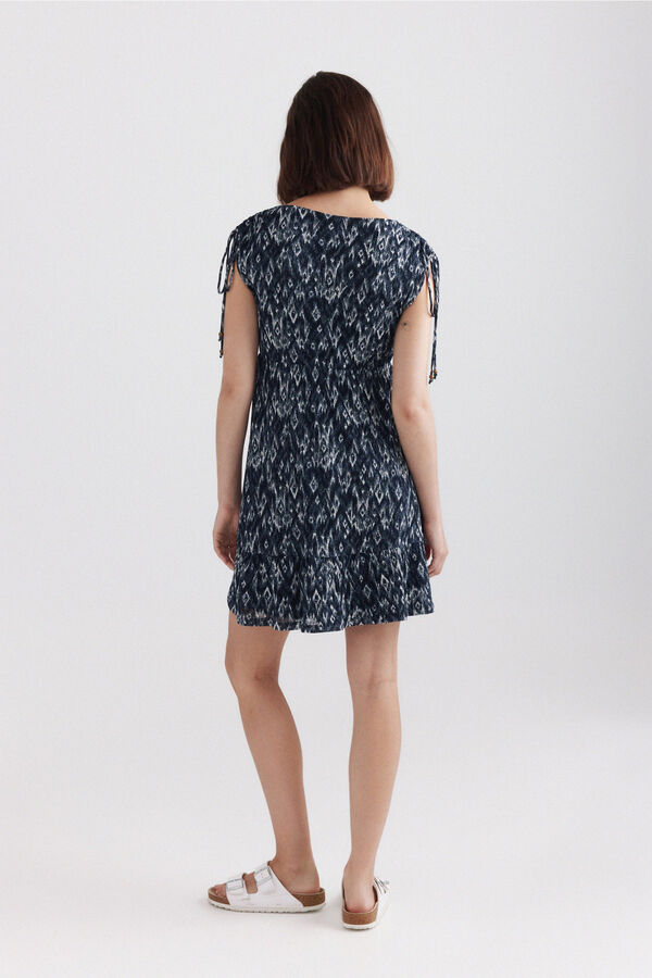 Springfield Dress with shoulder ties blue