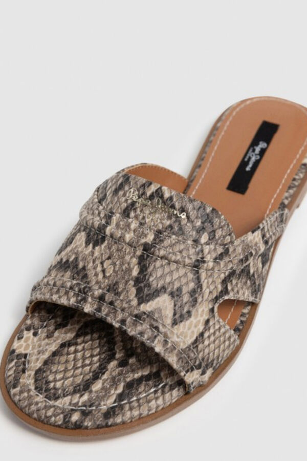 Pepe Jeans Sandalias planas estampadas beige