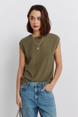 Springfield Plain basic straight T-shirt beige