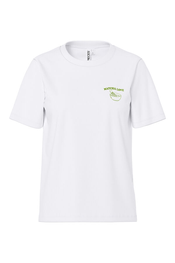 Pieces Bedrucktes T-Shirt Wei&szlig;