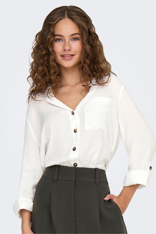 JDY Camisa manga larga fluida blanco