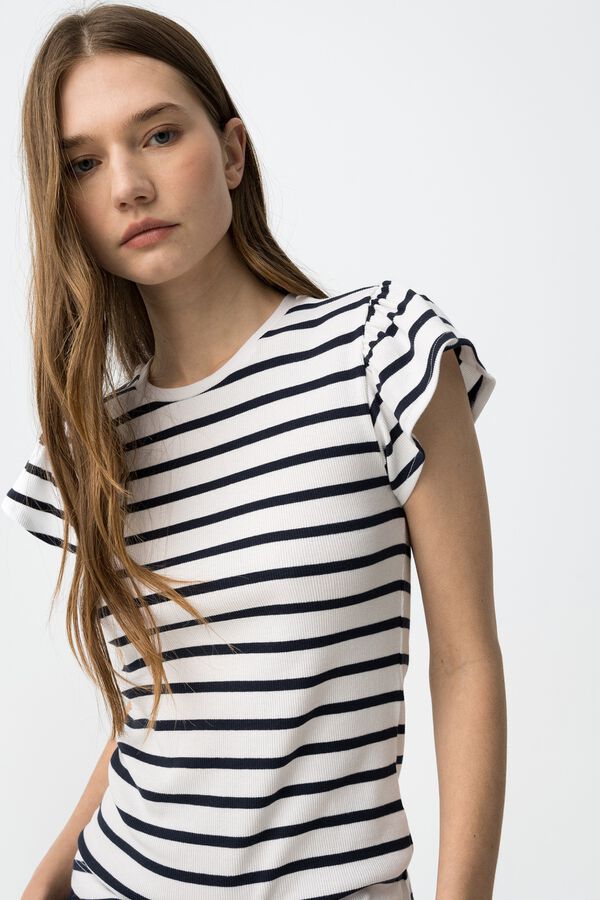 Tiffosi Short-sleeved striped T-shirt brown