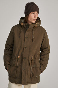 Springfield Hooded parka with faux shearling dark gray