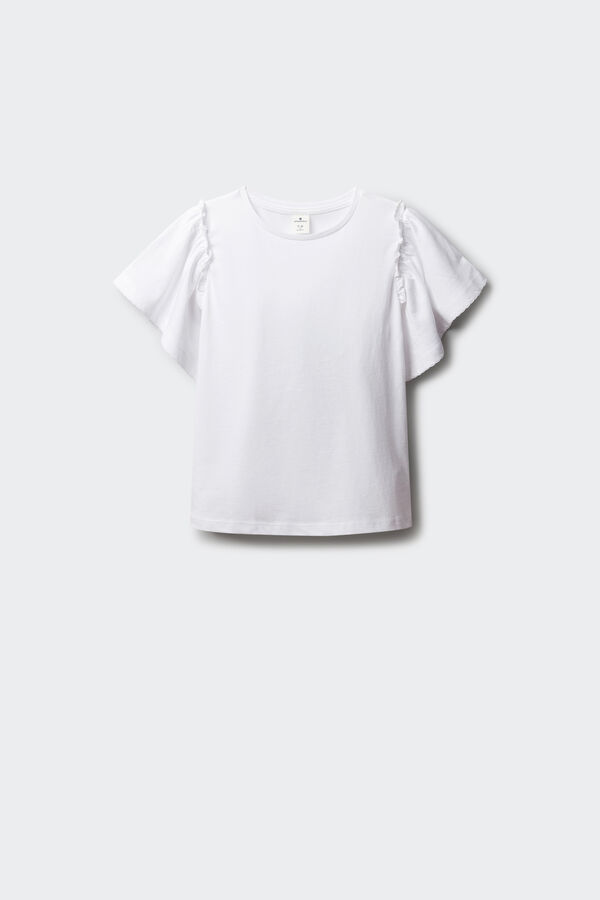 Springfield Kids Majica kratkih rukava sa karnerima za devojčice Bež