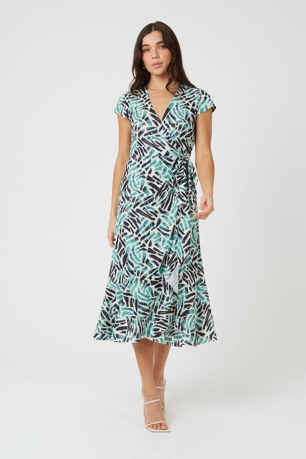 Brave Soul Vestido estampado de hojas estampado