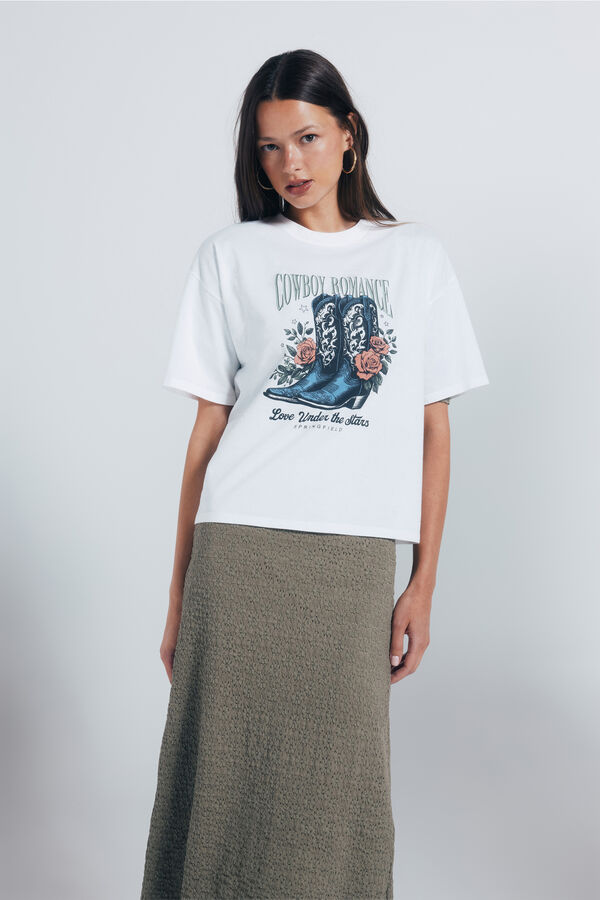 Springfield Western graphic t-shirt nude