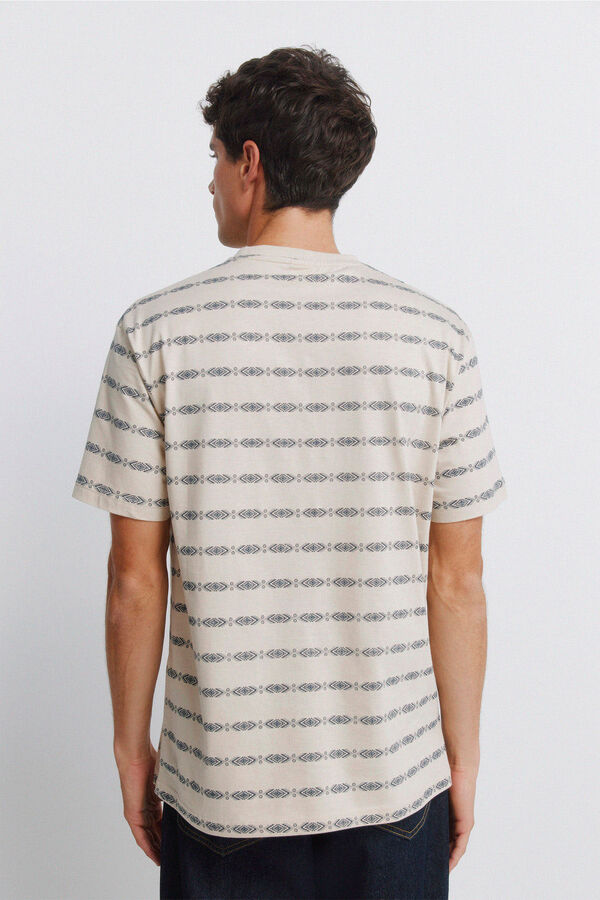 Springfield T-shirt Aop ethnique bleu