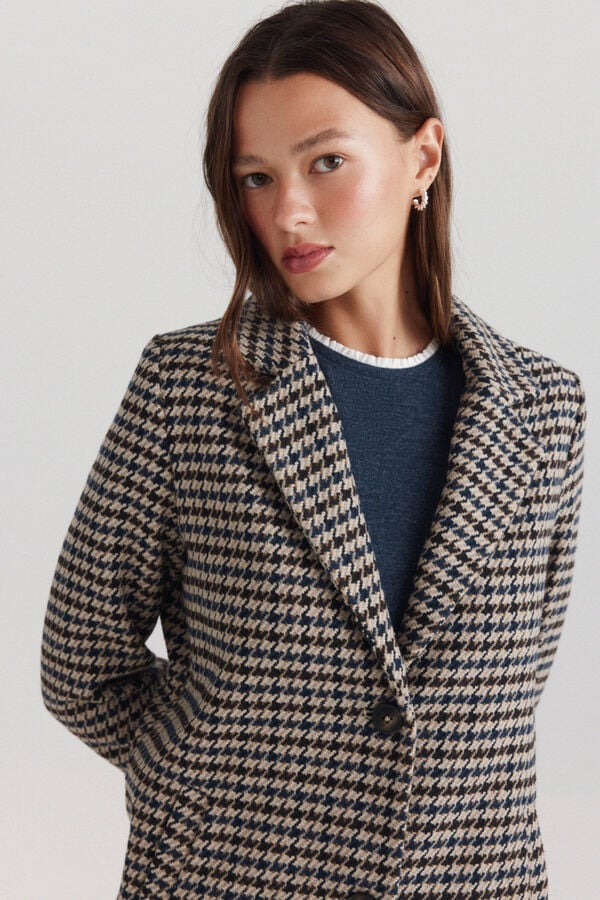 Springfield Plaid midi coat mink