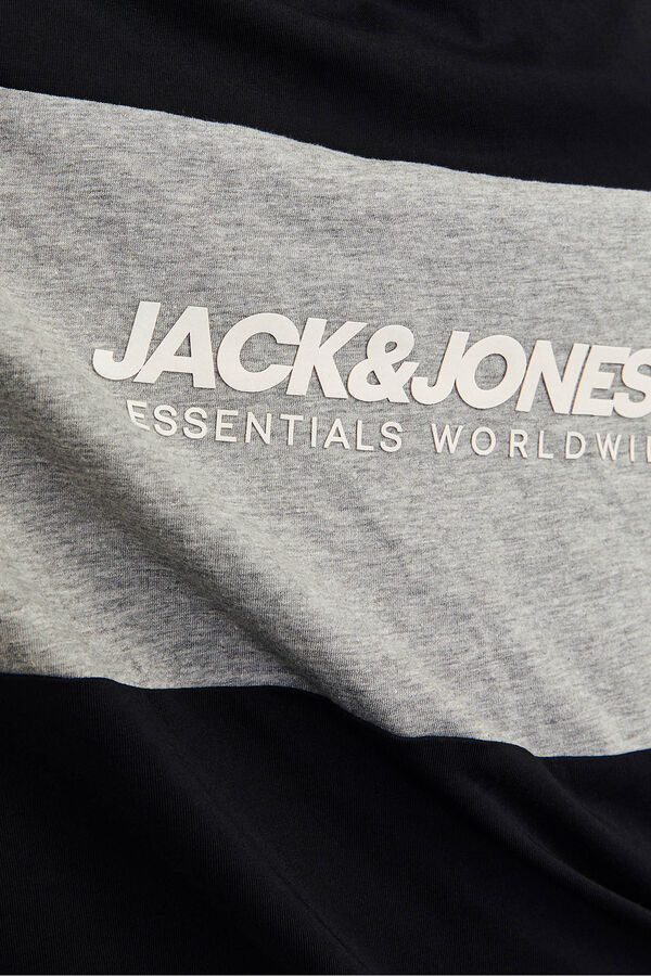 Jack & Jones Two-tone T-shirt with front logo black