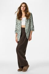 Pieces Floral print three-quarter sleeve blazer green