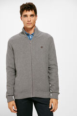 Springfield Cardigan fermeture zipp&eacute;e structure fantaisie gris