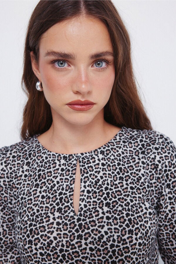 Springfield T-shirt with slit nude