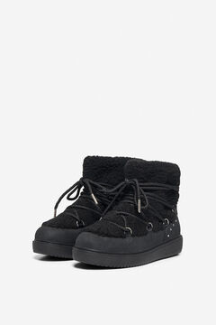Only Stiefelette aus Veloursleder und Lammfell
