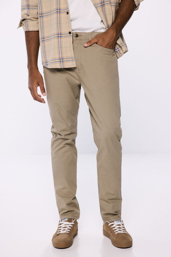 Springfield Pantalon coloré coupe slim couleur