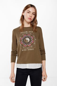 Springfield Sweatshirt „Follow your kind spirit“ Grau