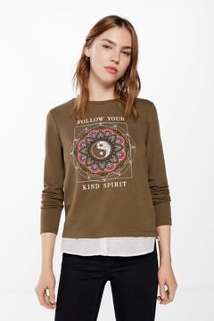 Springfield Sweatshirt „Follow your kind spirit“ gris