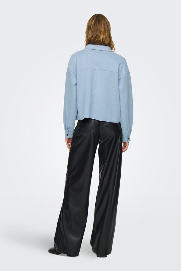 JDY Lightweight suede jacket blue