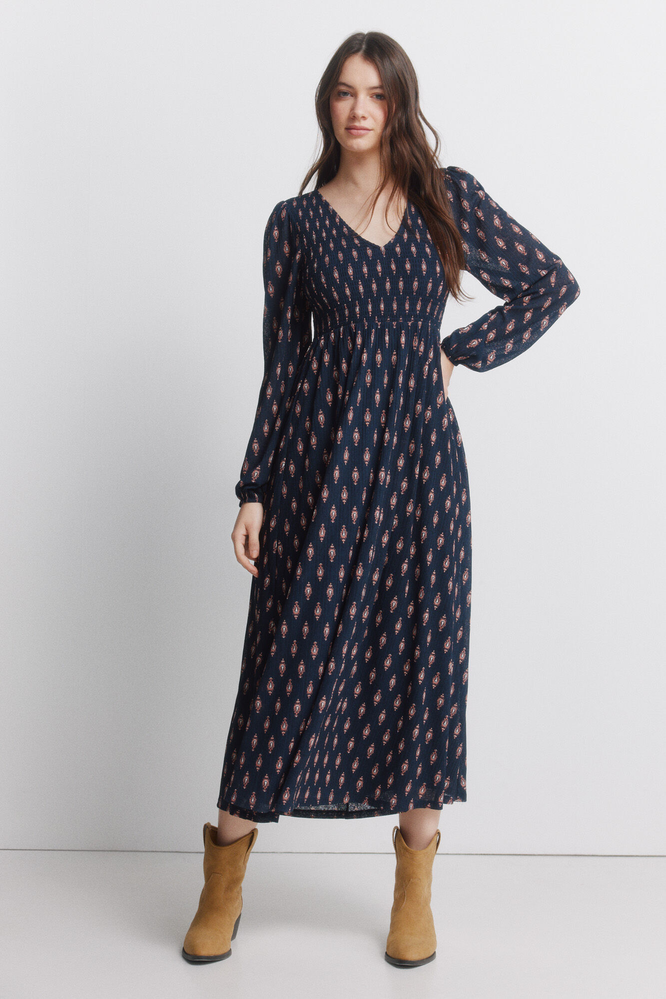 Springfield Ruffle neckline dress