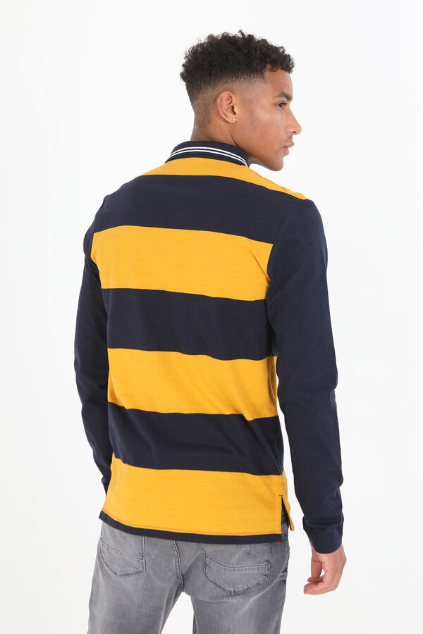Springfield Long-sleeved striped polo shirt zlatna