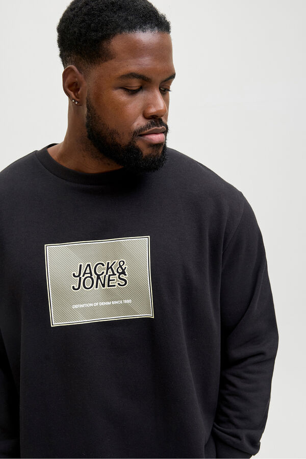 Jack & Jones PLUS Square logo sweatshirt black