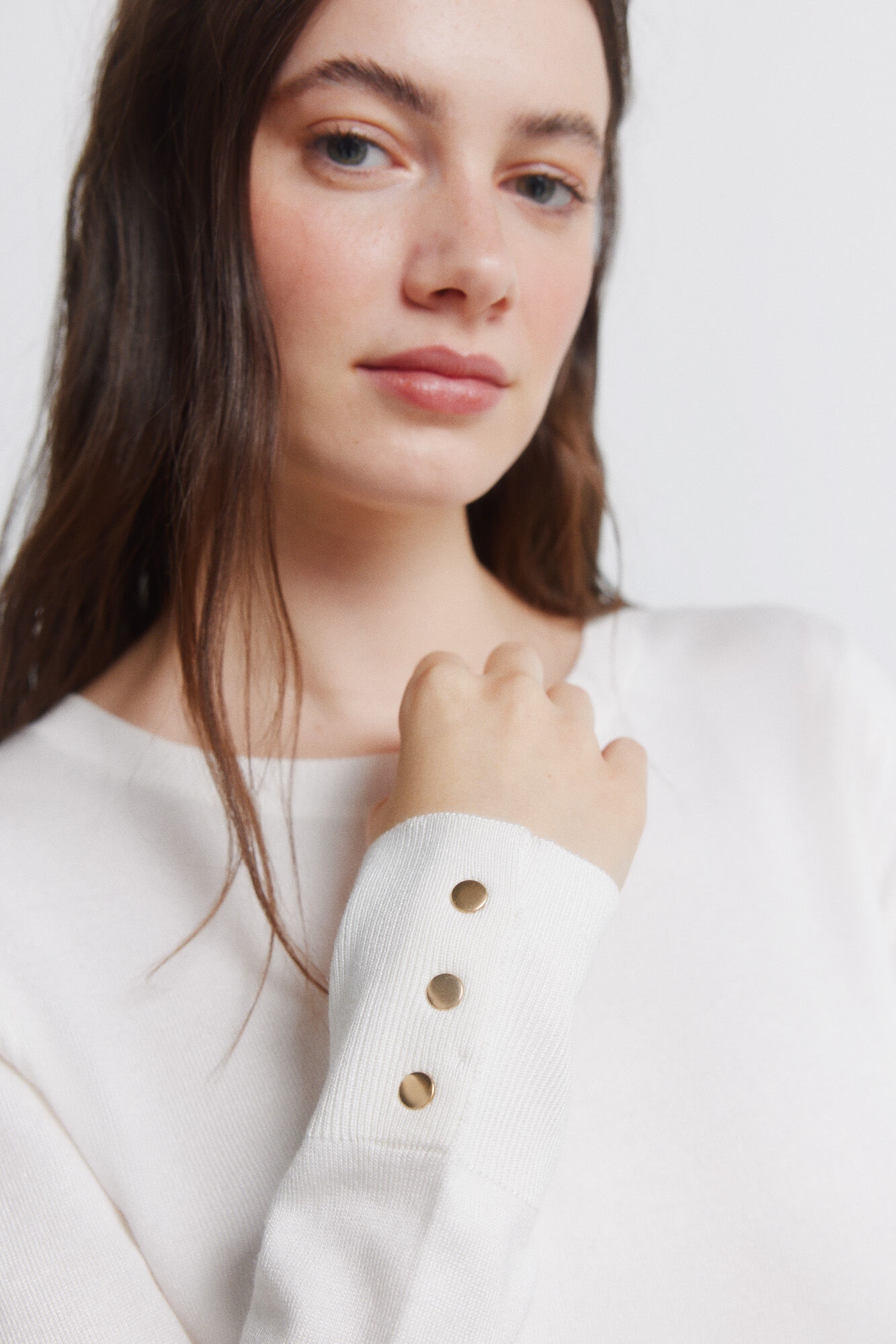 Springfield Fine knit jumper with button cuffs