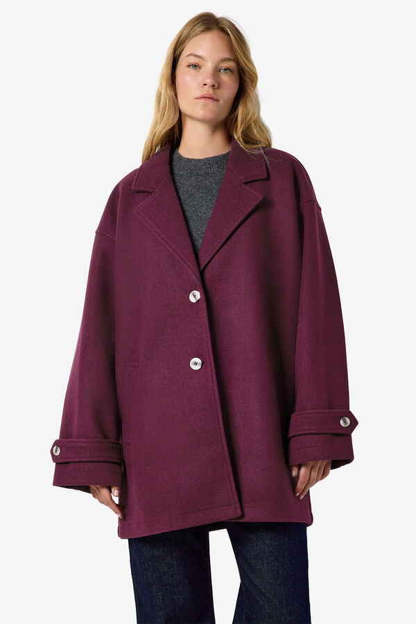 Noisy May Short coat with lapels printed