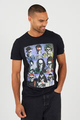 Brave Soul Camiseta calaveras manga corta negro