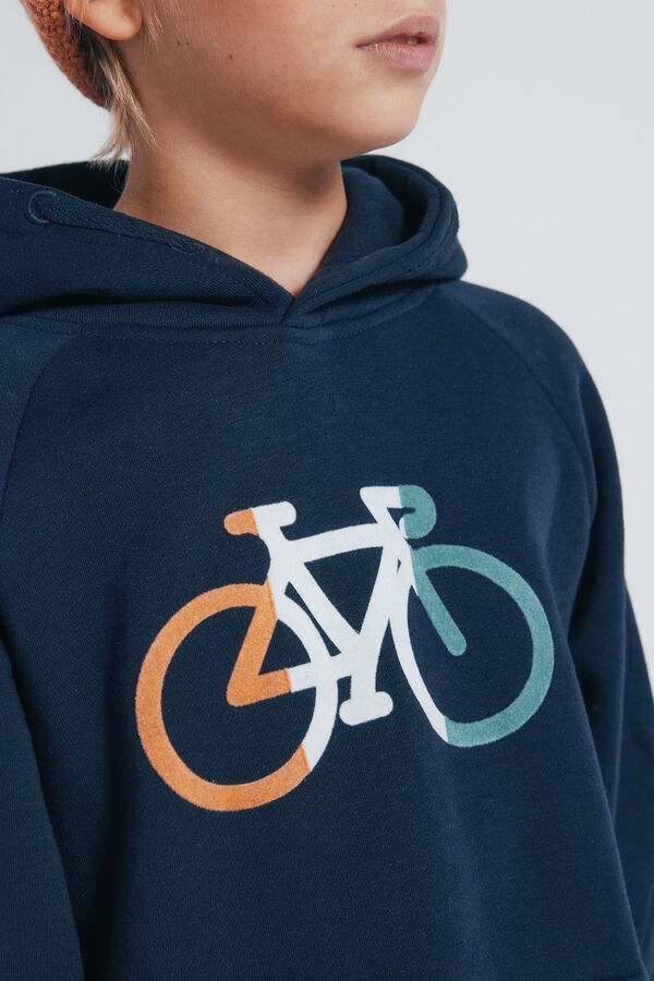 Springfield Kids Sudadera con capucha bici niño azul