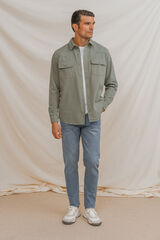 Celopman Baumwoll-Overshirt Gr&uuml;n