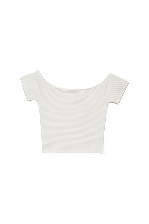 Springfield T-Shirt Strukturstoff blanco