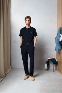 Springfield Piqu&eacute; mandarin collar slim fit polo shirt