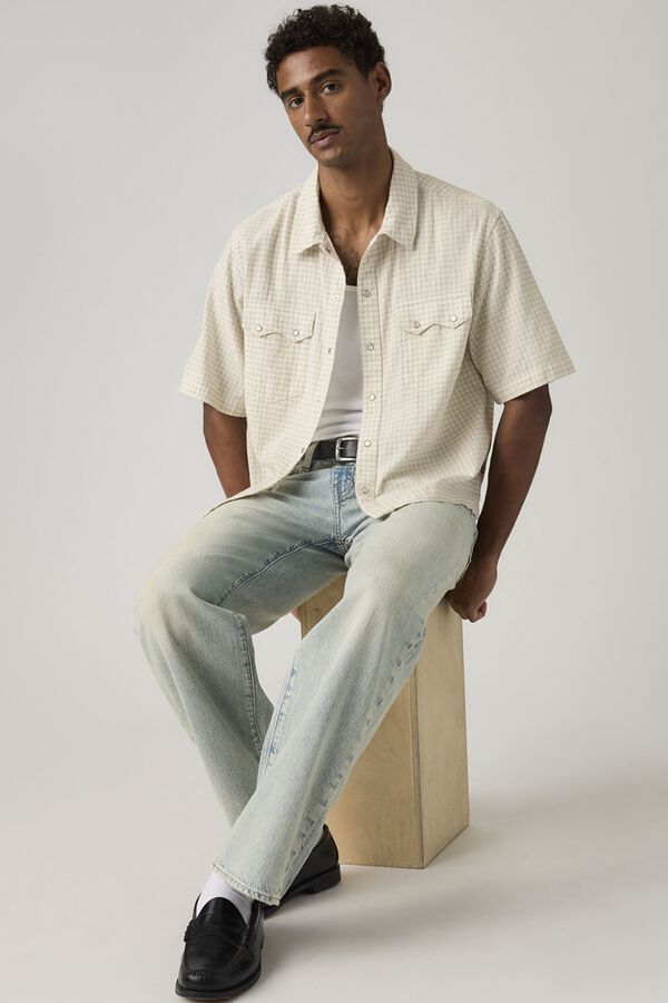 Levi's Camisa crop de manga corta blanco