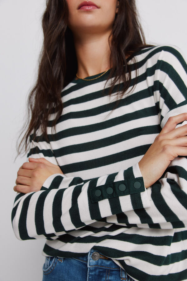 Springfield T-shirt &agrave; double rayure vert