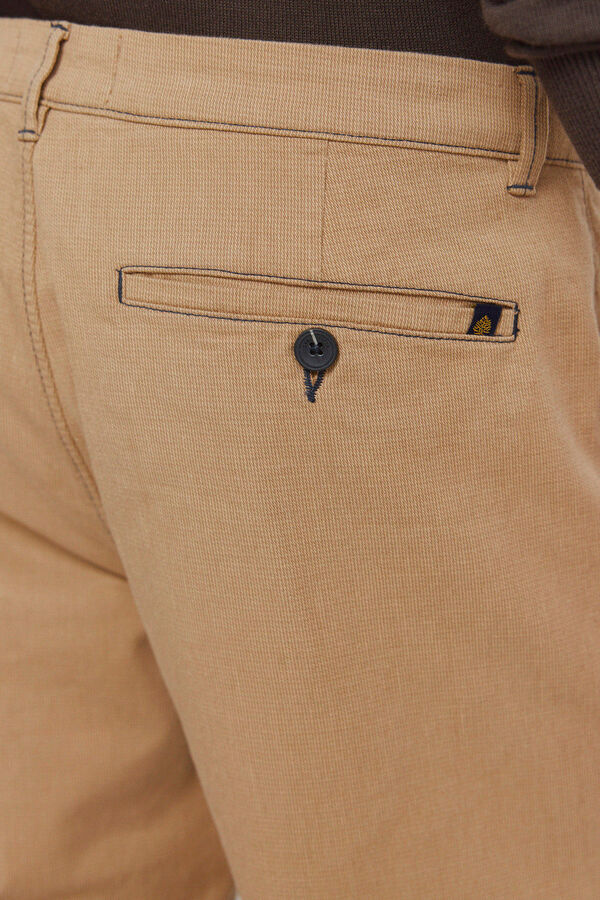 Springfield Slim fit comfort structured trouser brown