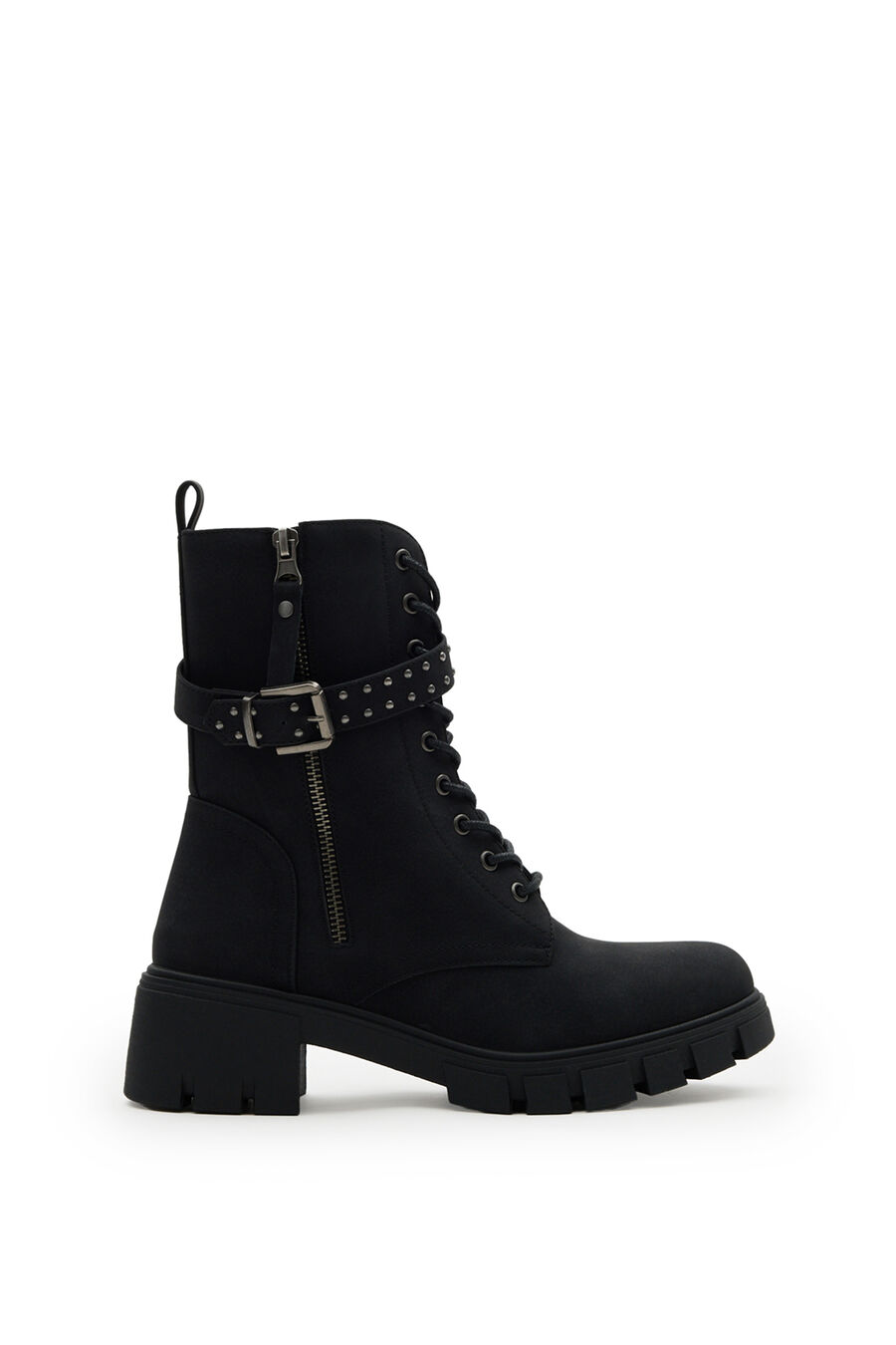 Botines con cordones y cremallera