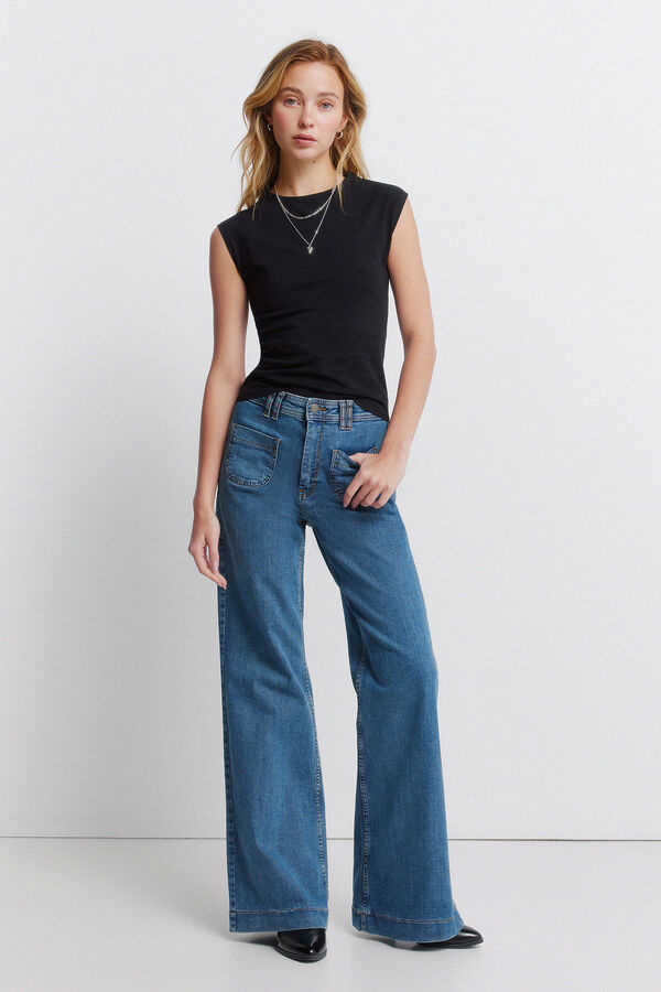 Springfield Cotton basic sleeveless top black