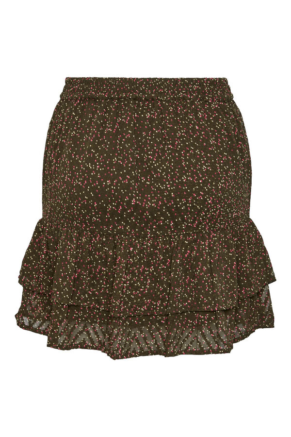 Springfield Short print skirt with flounce  green