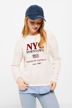 Springfield "NYC" chenille T-shirt brown