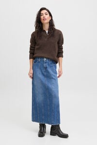 Jack & Jones Denim midi saia com recortes